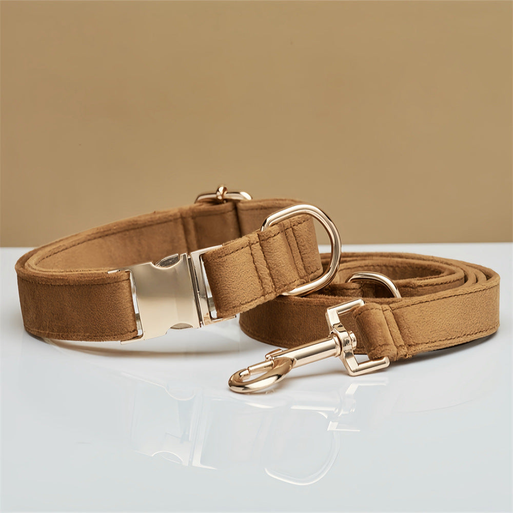 Velvet Dog Collar and Leash Set with Bow – Soft Cotton-Lined Collar, 8 Colors, XS–L – view 10