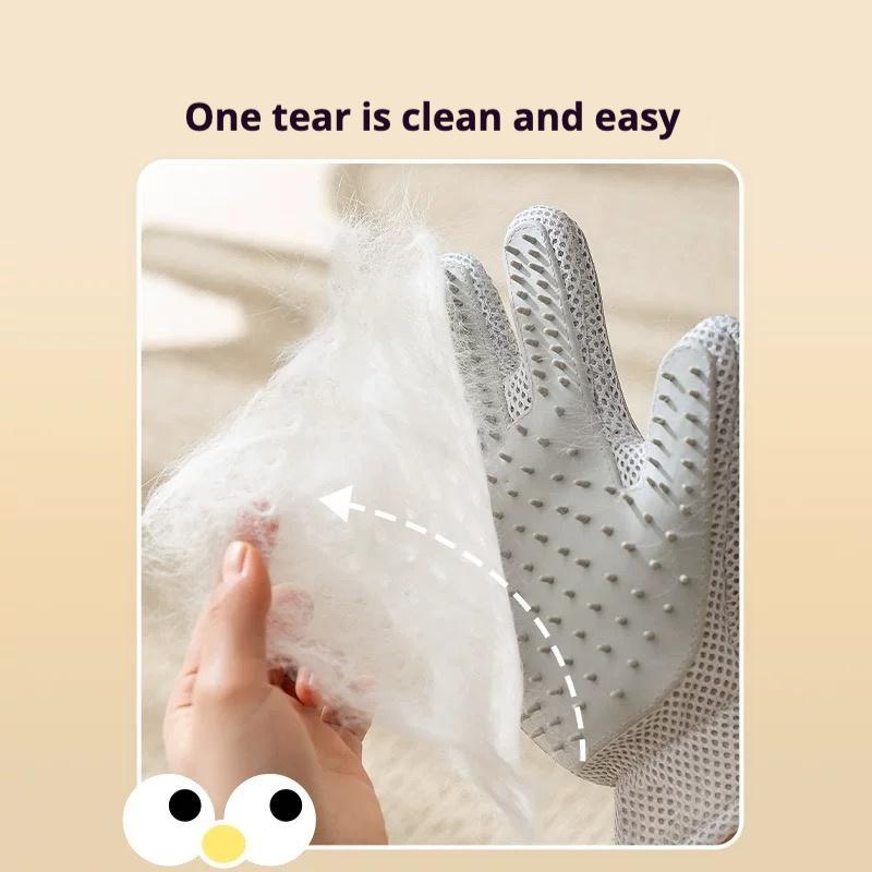 Double-Sided Pet Grooming Glove for Cats and Dogs โ Silicone Hair Removal Glove Brush โ view 4