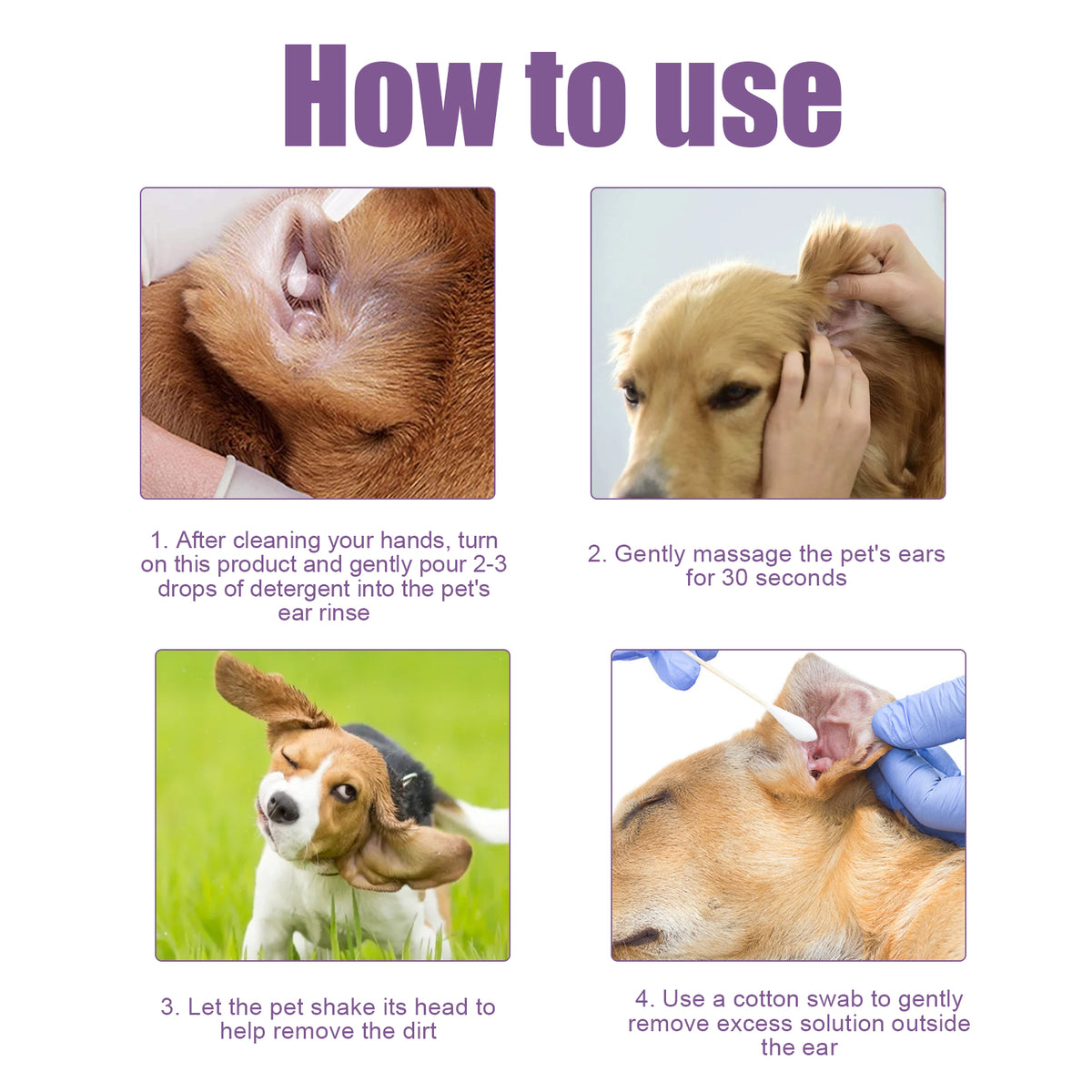 Alcohol-Free Pet Ear Rinse for Dogs and Cats โ 4 fl oz (118 ml) with Cotton Swabs โ view 9