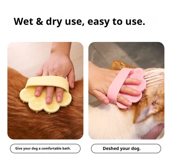 Rubber Pet Bath Brush – Soft Massage Comb for Dog and Cat Bathing, 4 Colors – view 3
