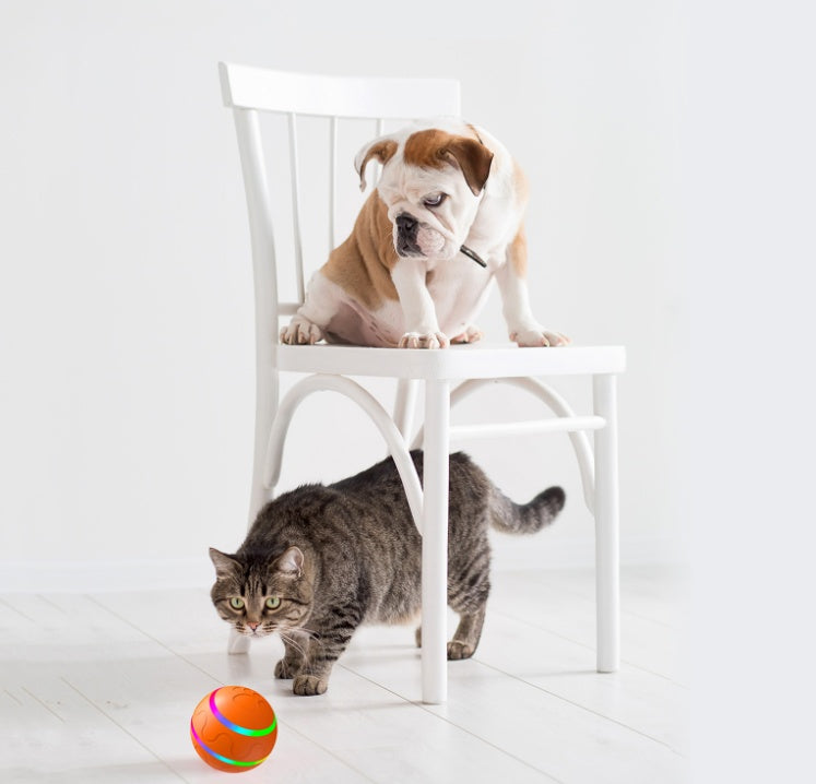 Self-Rotating Rechargeable Cat Ball Toy with Auto Direction Change, Silicone and ABS โ view 3