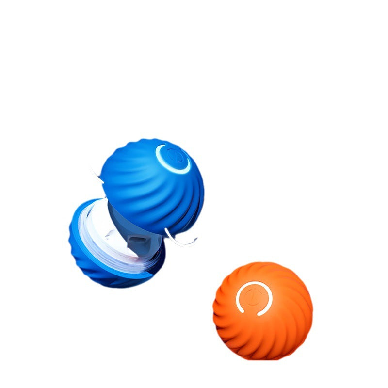 USB Jumping Ball Dog Toy – Bouncy Ball with Spare Shells & Spiky Sleeves, Blue or Orange – view 3