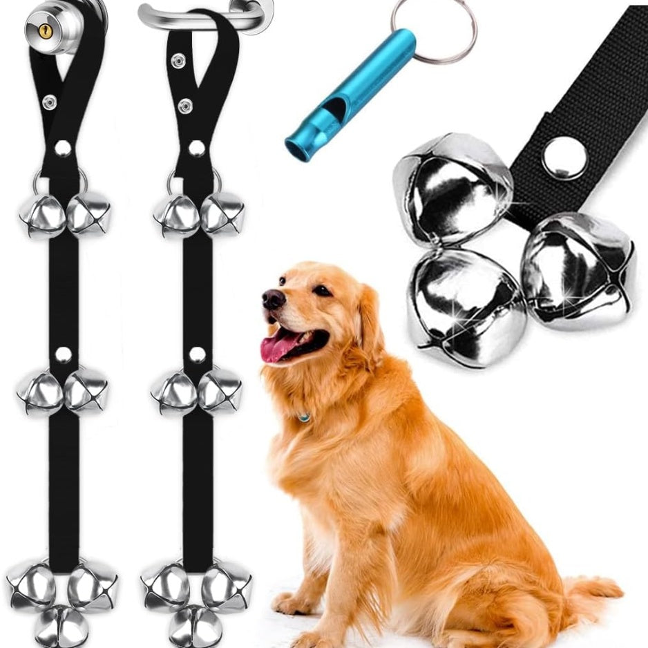 Dog Potty Training Doorbells, 2-Pack โ Adjustable Extra-Large Loud Bells for Puppies, Silver