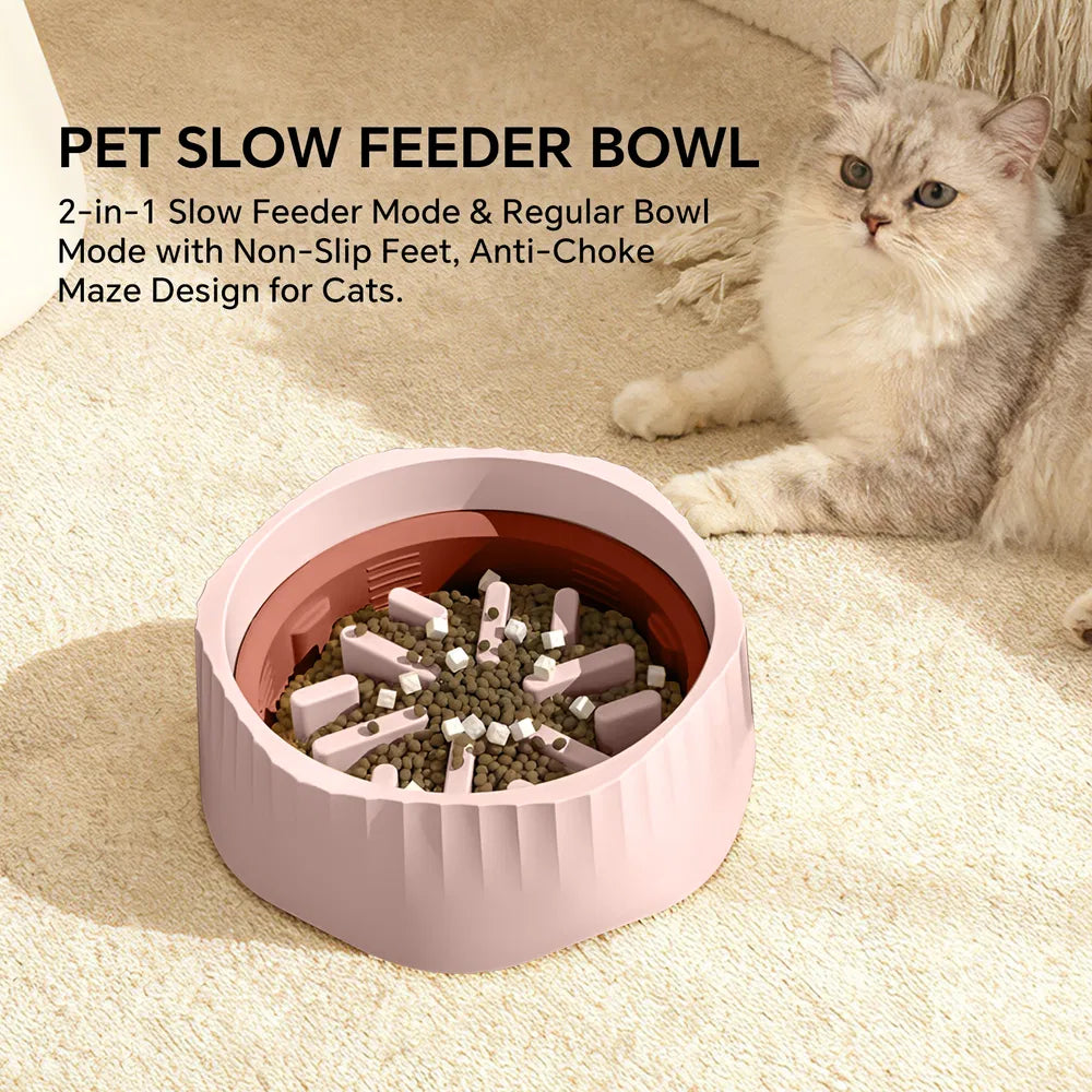 2-in-1 Dual Mode Cat Slow Feeder Bowl, Switchable Maze and Regular Feeding, Large Plastic โ view 9