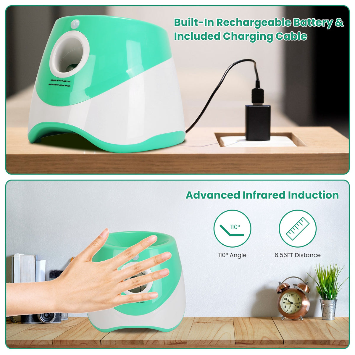 Automatic Dog Ball Launcher โ 3 Distances up to 29.5 ft, 6 Balls, for Small & Medium Dogs โ view 3