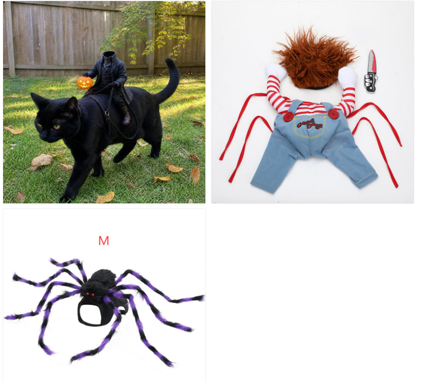 Headless Horseman Dog Costume – Funny Halloween Rider Outfit – view 11