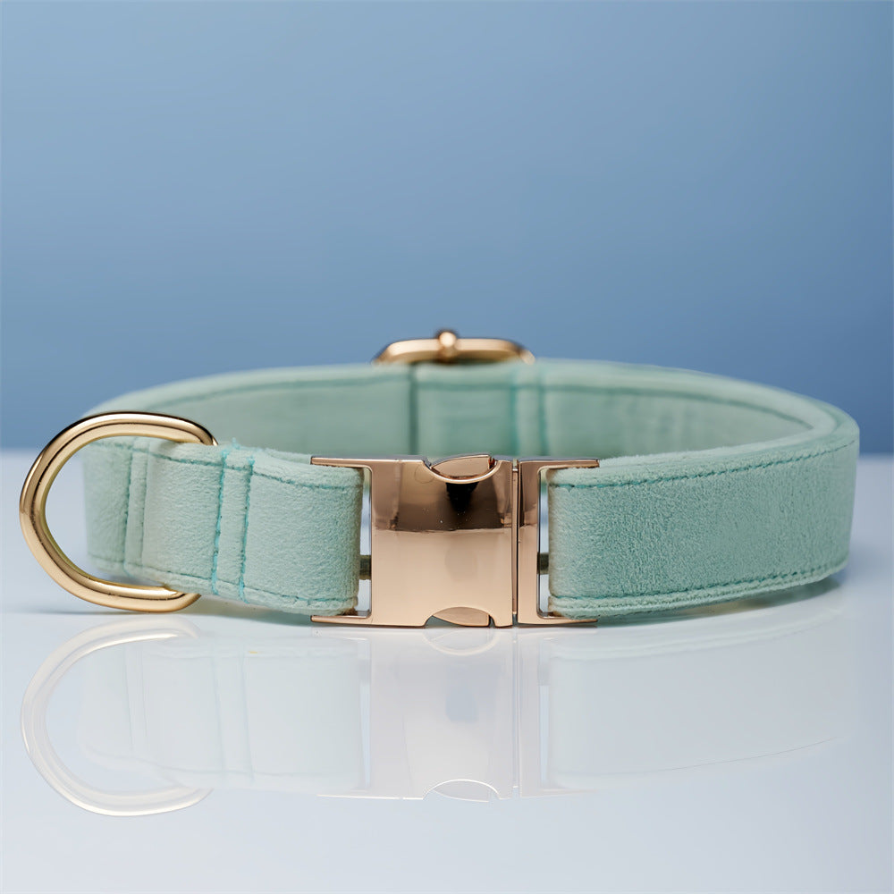 Velvet Dog Collar and Leash Set with Bow – Soft Cotton-Lined Collar, 8 Colors, XS–L – view 14