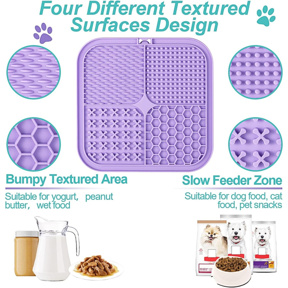 Silicone Lick Mats for Dogs and Cats 2-Pack with Suction Cups and Textured Surfaces โ view 7