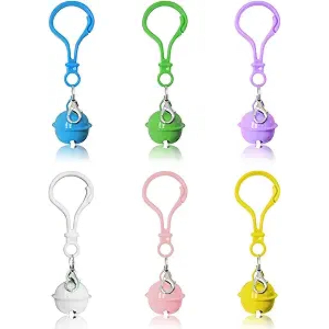 Pet Collar Bells 6-Pack โ Loud Multi-Color Dog & Cat Bells with Snap Clips, 0.86 in