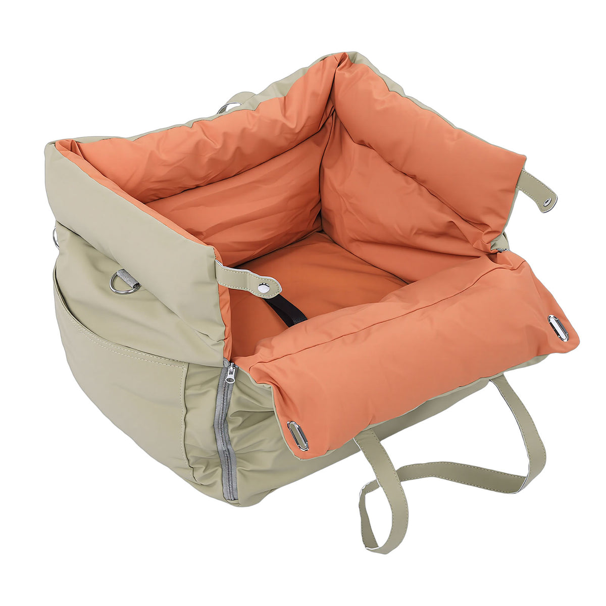 Portable Dog Car Seat Bed โ Washable, Waterproof Pet Travel Bed with Safety Leash โ view 4