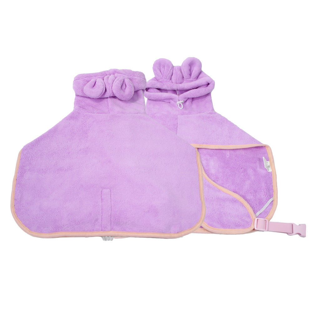 Quick-Dry Microfiber Dog Bathrobe Towel with Hood โ view 7