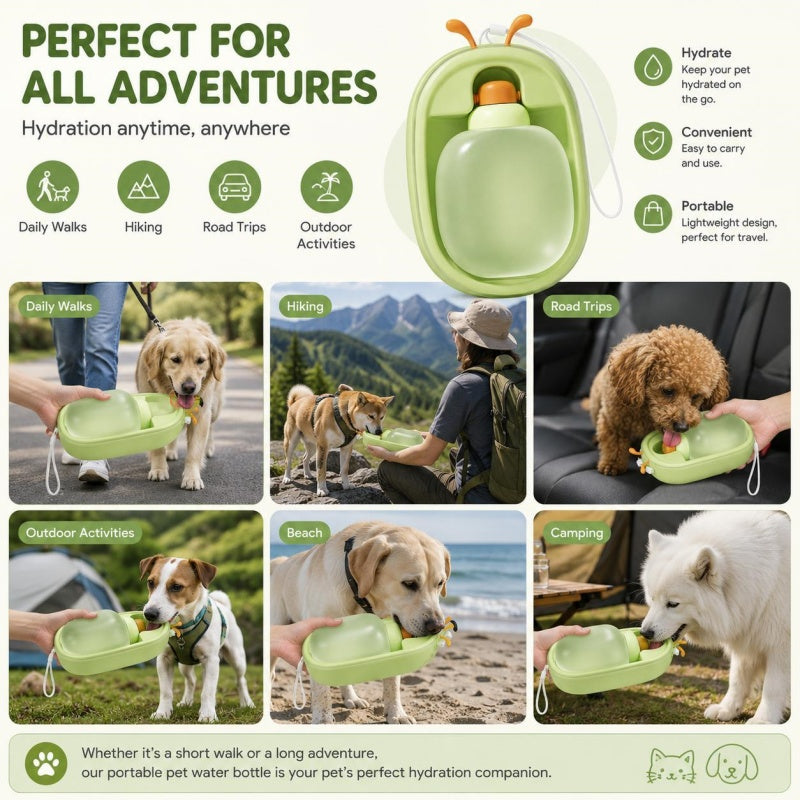 Antler Pet Water Bottle – Leakproof BPA-Free Travel Cup for Dogs & Cats with Lanyard – view 6