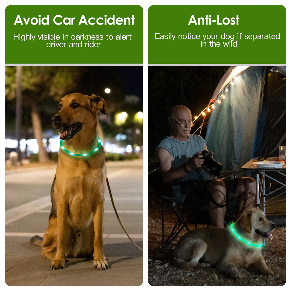 USB Rechargeable LED Dog Collar – Cuttable Glow Collar, 3 Light Modes, Multi-Color – view 6