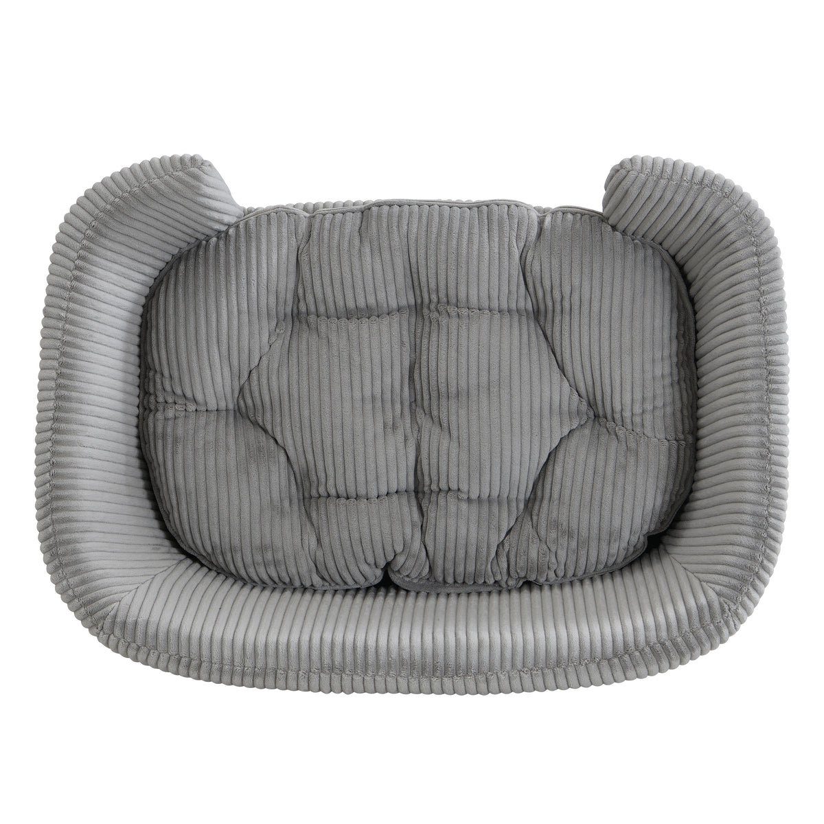 Elevated Dog Bed for Small Dogs โ Corduroy Couch, Rubber Wood Legs, Supportive Foam, Grey โ view 10