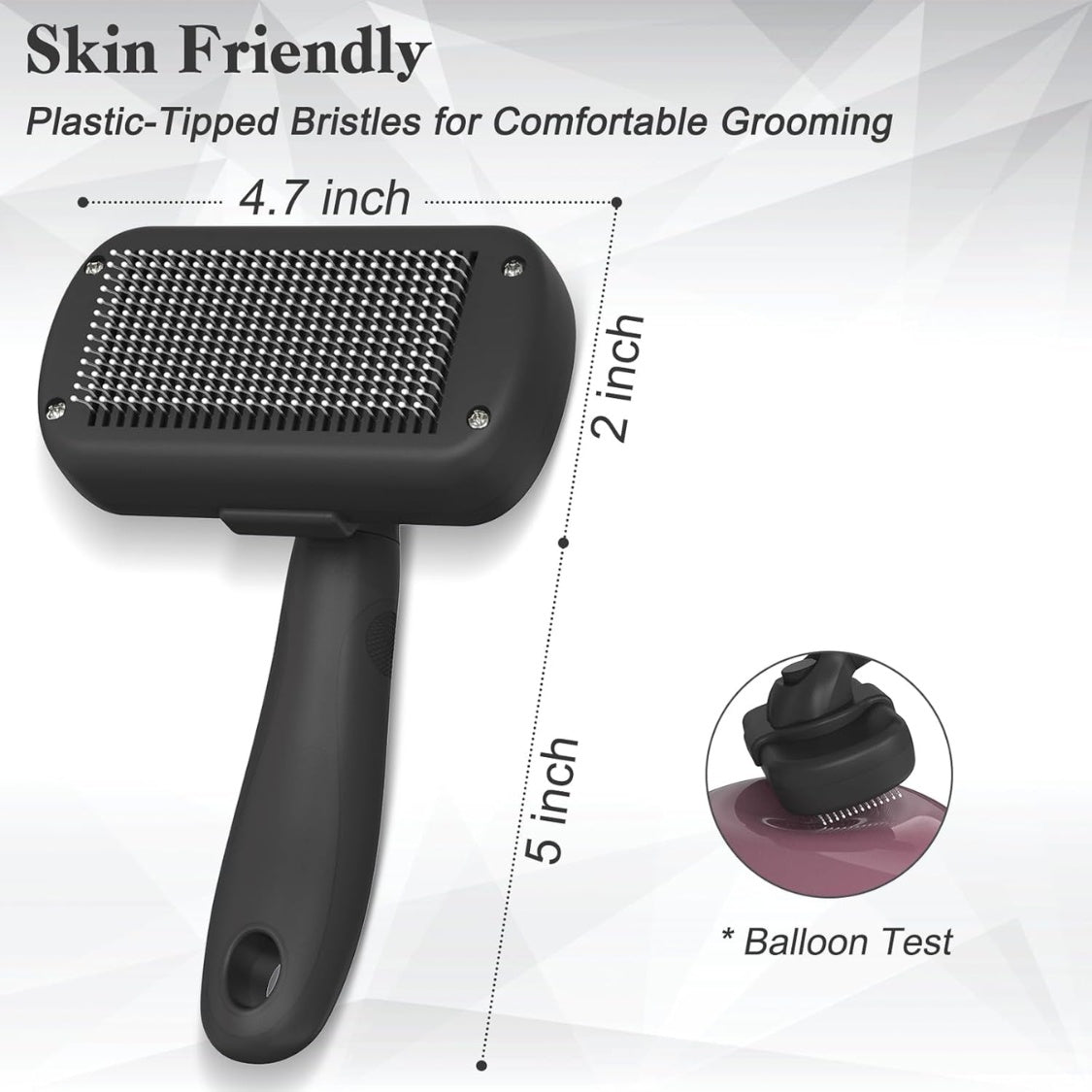 Self-Cleaning Deshedding Brush for Dogs and Cats โ Skin-Friendly Shedding Tool, Black โ view 3