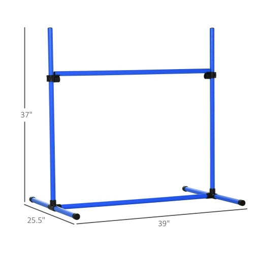 4-Piece Dog Agility Jump Set with Height-Adjustable Bars and Carry Bag, Blue โ view 6