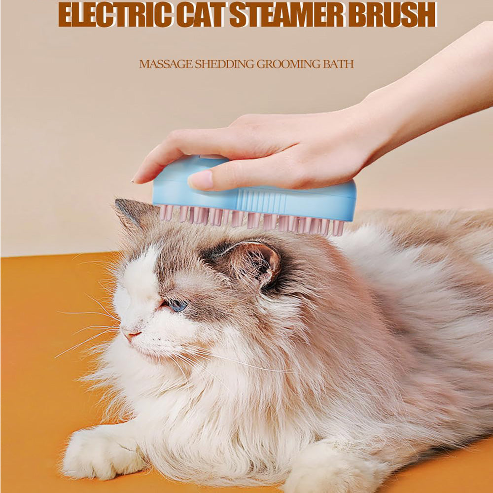 Rechargeable Paw-Shaped Pet Mist Brush โ Spray Grooming Comb with Soft Silicone Teeth, Blue โ view 8