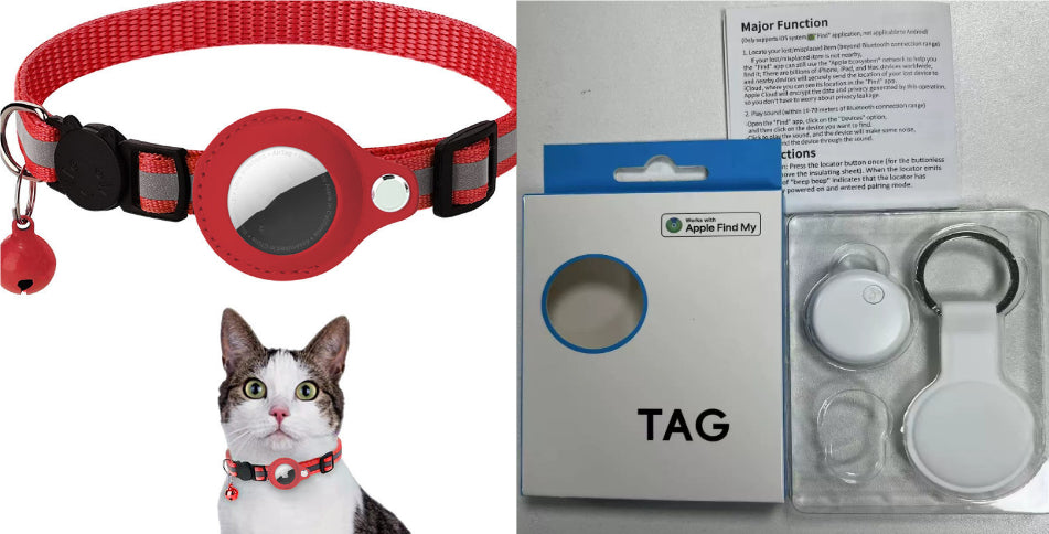 Reflective Nylon Collar with Waterproof Tracker Holder – For Round Bluetooth Trackers, Cats & Dogs – view 17