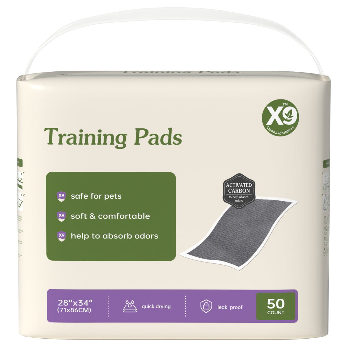 Activated Charcoal Dog Pads – Odor Control Pee Pads, Leak-Proof – view 2