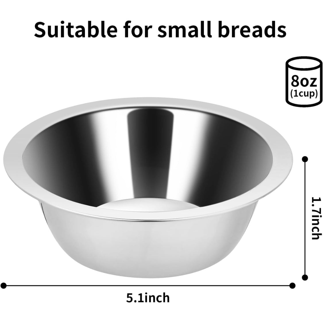 Hanging Stainless Steel Kennel Bowls 2-Pack โ 8 oz Crate Food & Water Dishes, Silver โ view 3