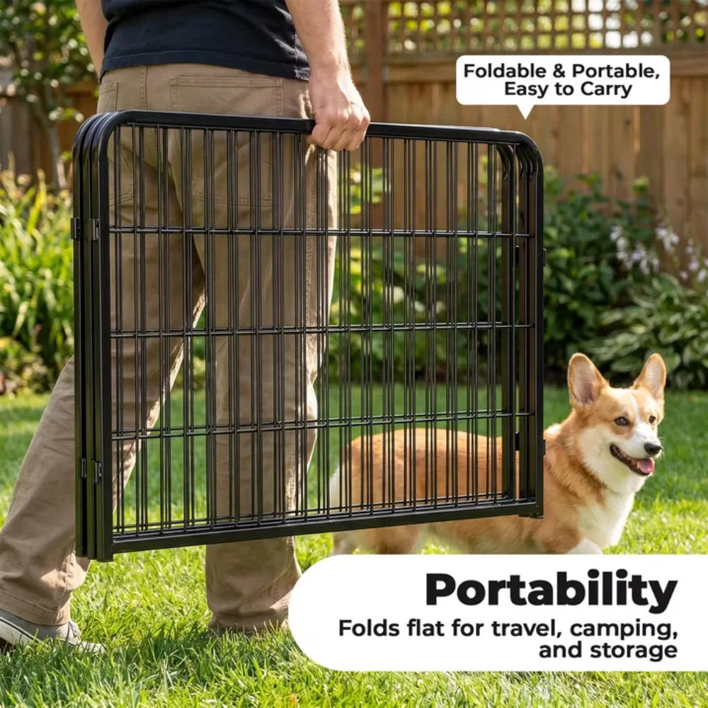 Metal Dog Exercise Pen with Door โ Indoor & Outdoor Playpen for Puppies, Medium & Large Dogs โ view 6