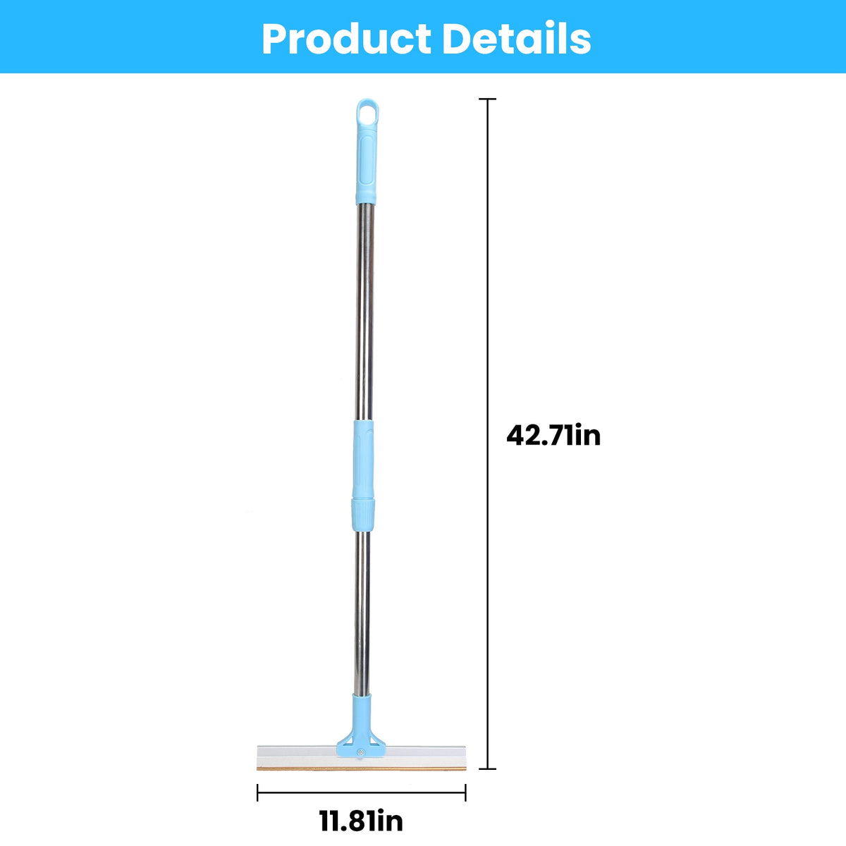 Pet Hair Removal Rake with Telescopic Handle – Copper-Edge Fur Scraper for Carpets and Rugs – view 2