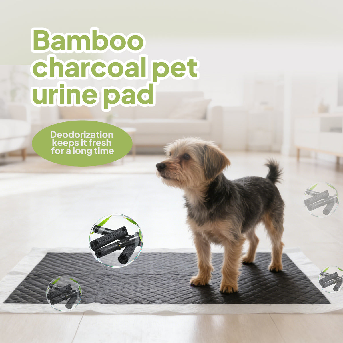 Activated Charcoal Dog Pads – Odor Control Pee Pads, Leak-Proof – view 4