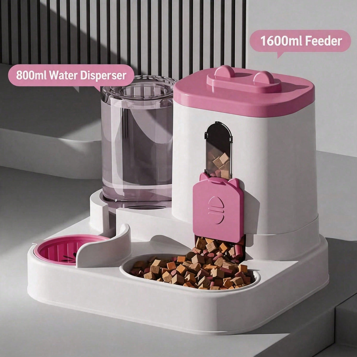 Cat-Shaped Gravity Pet Feeder and Water Dispenser Set for Cats, Puppies & Small Pets โ view 10