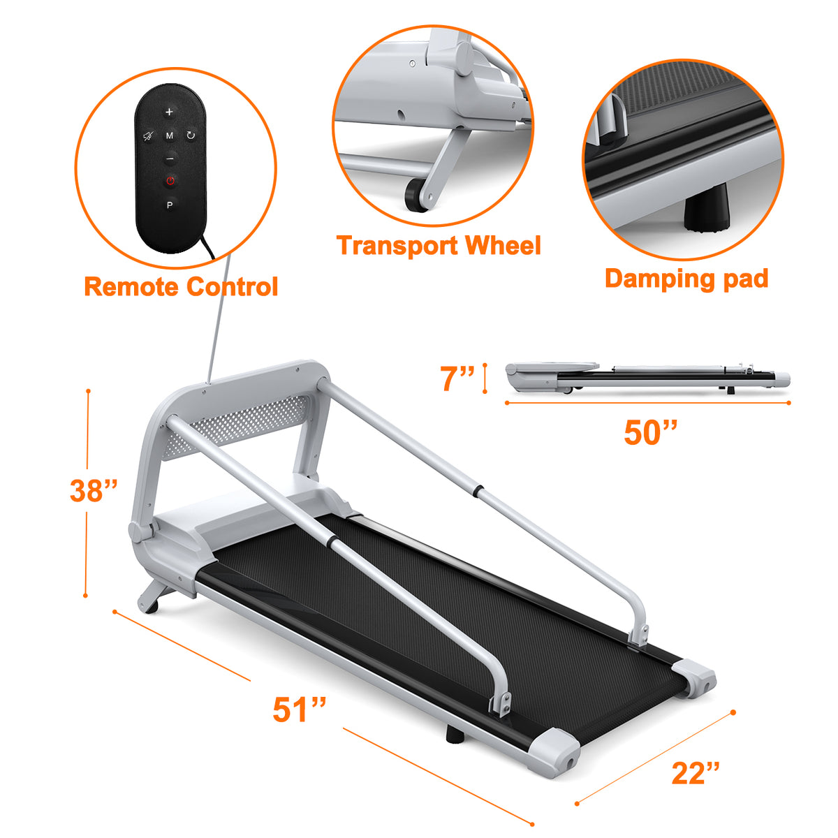 Quiet Dog Treadmill for Small & Medium Dogs – 41 x 16 in Belt, 0.5–6 mph, Foldable – view 3