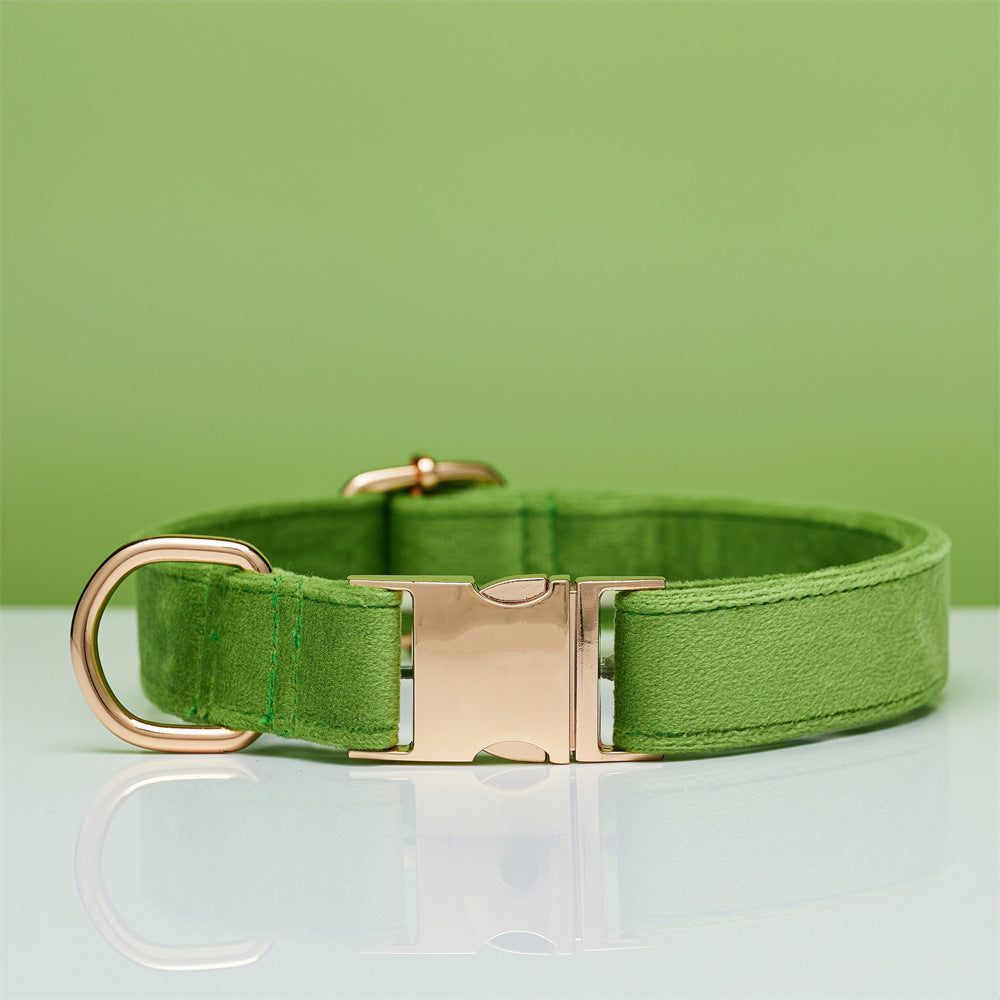 Velvet Dog Collar and Leash Set with Bow – Soft Cotton-Lined Collar, 8 Colors, XS–L – view 16