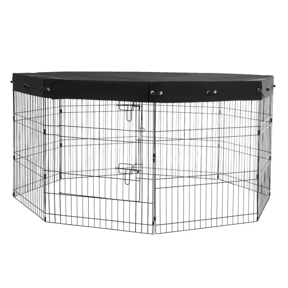 8-Panel Octagon Dog Playpen with Top Cover โ 30 in High, Easy to Clean โ view 6