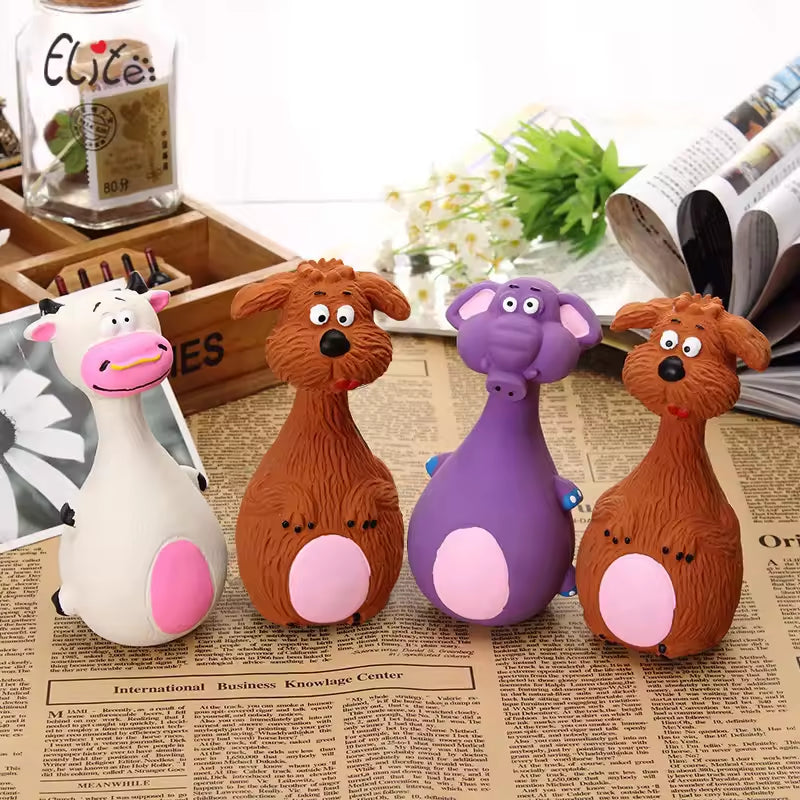 Latex Animal-Shaped Squeaky Dog Chew Toys 4-Piece Set for Puppies and Small Dogs โ view 5