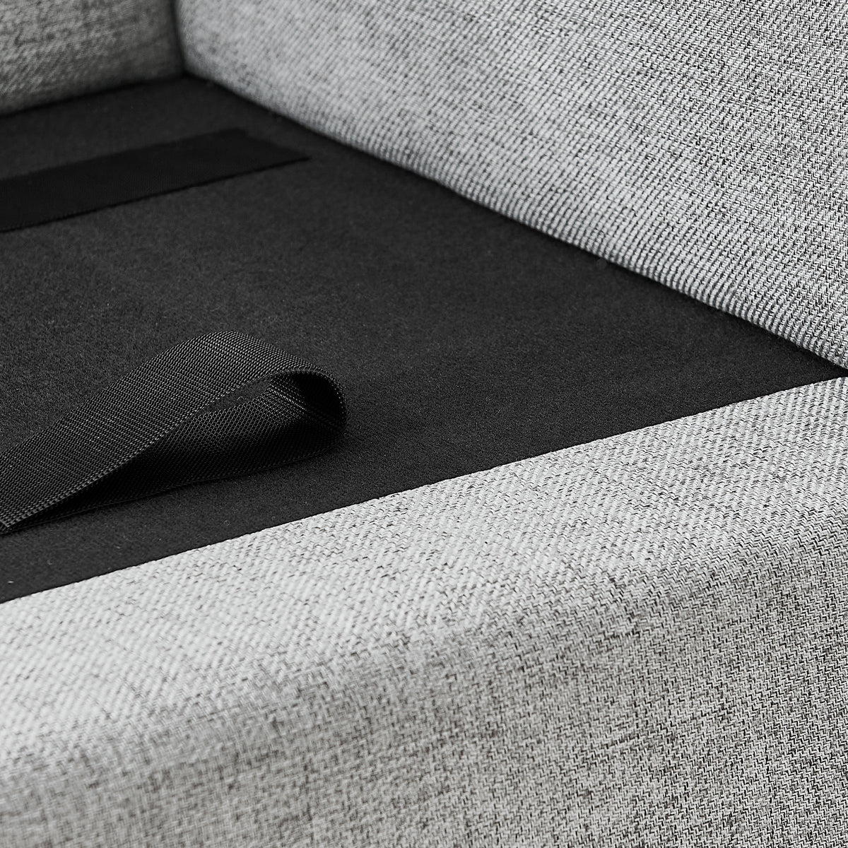 Oversized Linen Dog Sofa โ Curved Armrests, Raised Frame, Thick Cushion, for Large Dogs, Light Grey โ view 6