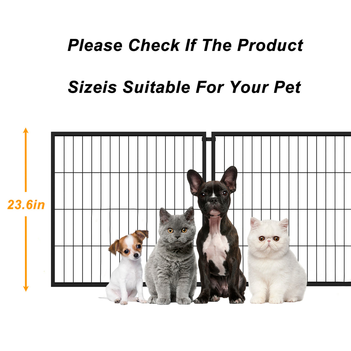 Metal Dog Crate Playpen โ Indoor/Outdoor Pet Kennel, Easy Assembly, 47.2 x 23.6 x 23.6 in, Black โ view 10