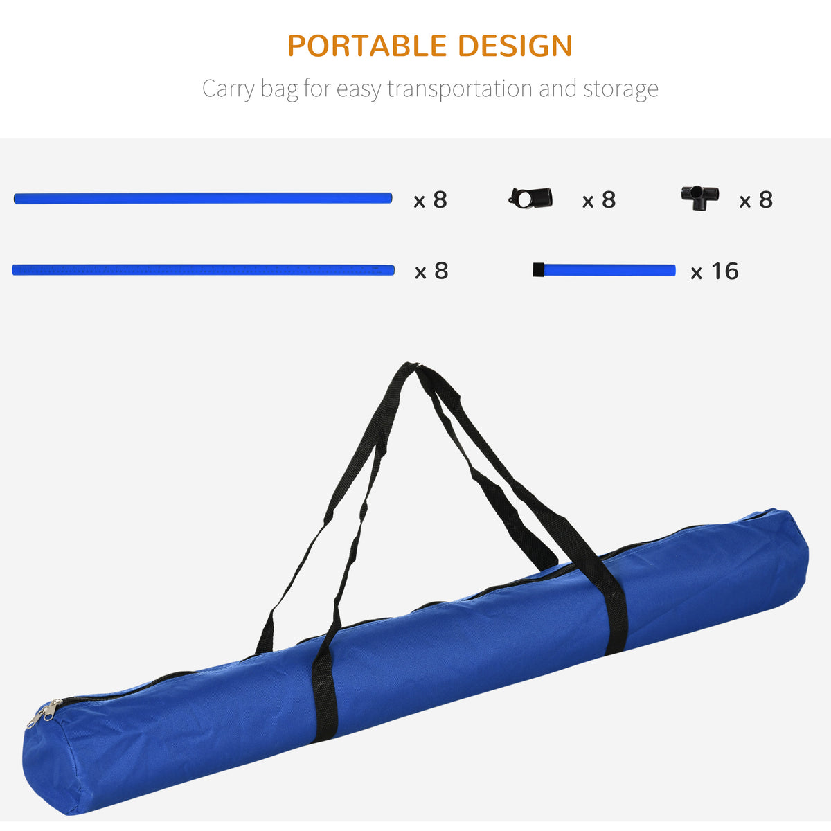 4-Piece Dog Agility Starter Kit โ Adjustable Height Jump Bars with Carry Bag, Blue โ view 5