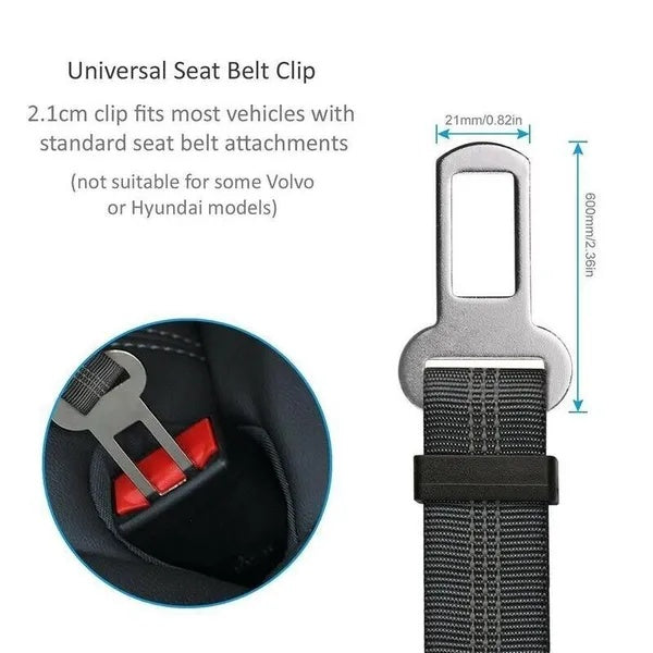 Dog Car Seat Belt 2-Pack – Adjustable Nylon Pet Safety Belt for Dogs & Cats, 16.9–27.2 in, Black – view 8
