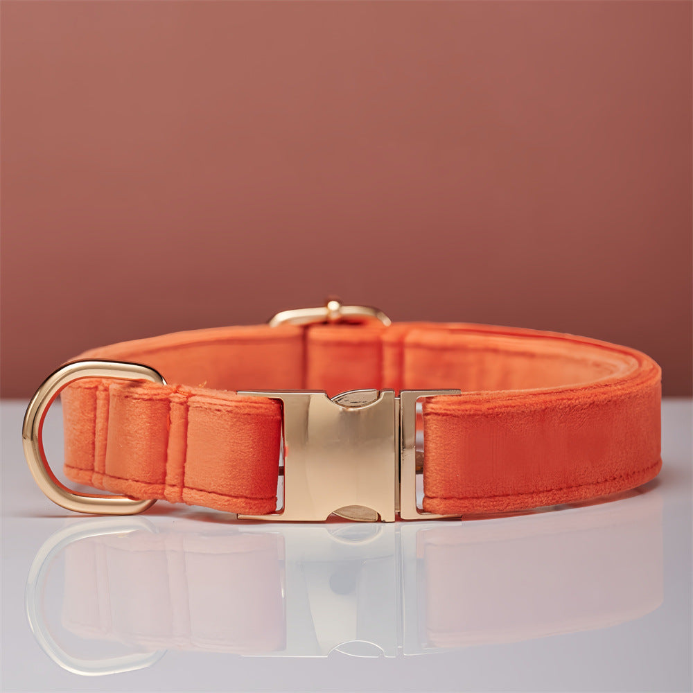 Velvet Dog Collar and Leash Set with Bow – Soft Cotton-Lined Collar, 8 Colors, XS–L – view 20