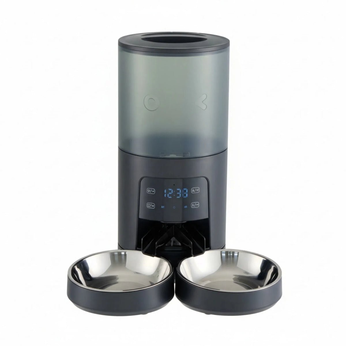 6 L Automatic Dual Cat Feeder with App Scheduling, 10-Second Voice Recorder and Dual Power