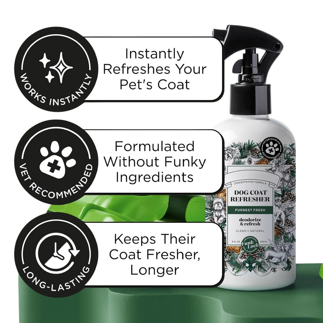 Dog Deodorizing Spray with Fir, Amber & Cedarwood Scent, 8 fl oz Coat Spray โ view 3