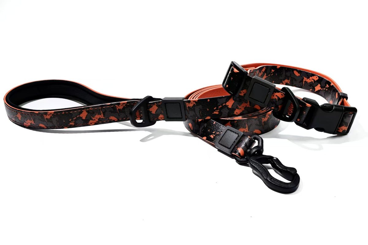 Camo Embossed Dog Leash & Collar Set – Waterproof PVC, Soft Neoprene Handle, 15, 20 & 25 mm, 4 Colors – view 13
