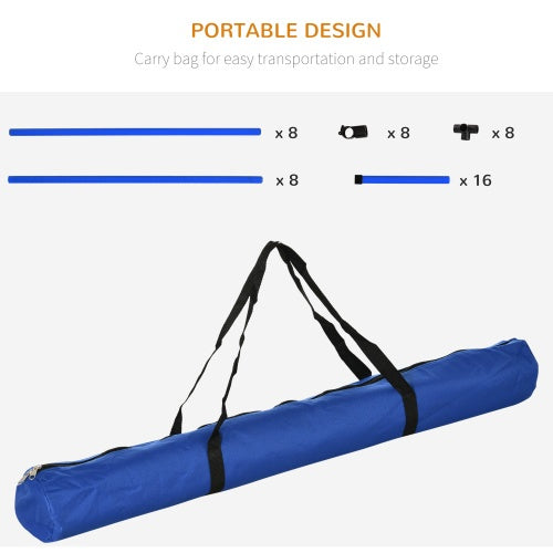 4-Piece Dog Agility Jump Set with Height-Adjustable Bars and Carry Bag, Blue โ view 5