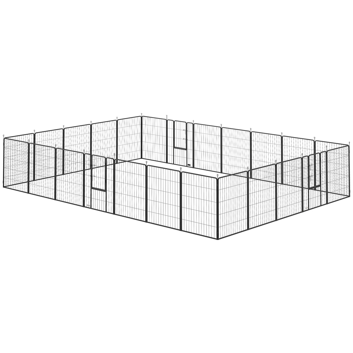 24-Panel Metal Dog Playpen โ 39 In Tall, 3 Latching Doors, DIY Shapes, Indoor & Outdoor, Gray