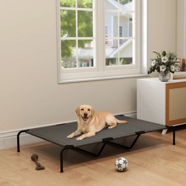 Elevated Dog Cot Cooling Bed – Large Dogs up to 149 lbs, Breathable Mesh, Steel Frame