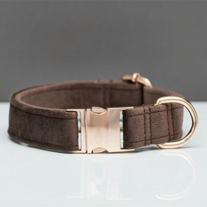 Velvet Dog Collar and Leash Set with Bow – Soft Cotton-Lined Collar, 8 Colors, XS–L – view 11