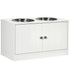 Elevated Dog Bowl Stand with 44 L Storage Cabinet & 2 Stainless Steel Bowls for Large Dogs, White – view 9