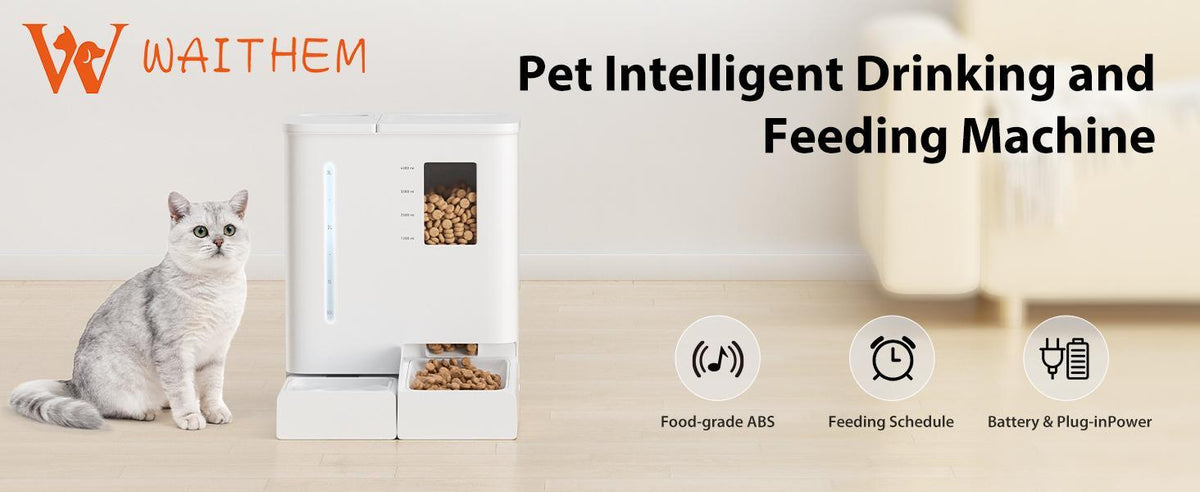 Wi-Fi Automatic Pet Feeder and Water Dispenser 2-in-1 Set – App Controlled, White – view 3
