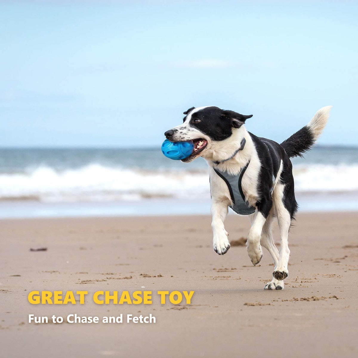 Squeaky Rubber Rugby Ball Dog Toy – Bouncy Football Shape for Toss &amp; Fetch, 4 Colors – view 6
