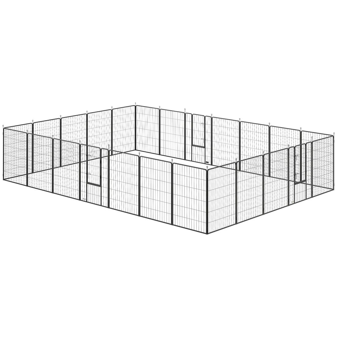 24-Panel Heavy Duty Dog Playpen – Steel Exercise Pen with 3 Doors, DIY Shapes, 44.5 in, Black – view 2