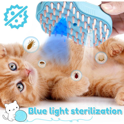 Rechargeable Paw-Shaped Pet Mist Brush – Spray Grooming Comb with Soft Silicone Teeth, Blue – view 5