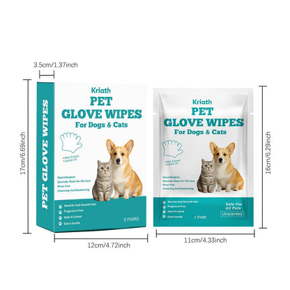 Disposable Pet Glove Wipes – 5 Pre-Moistened Grooming Gloves for Coat &amp; Paws – view 3